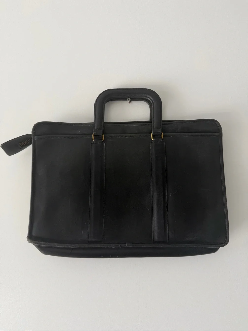 Coach Black Leather Men's Briefcase with Top Handles